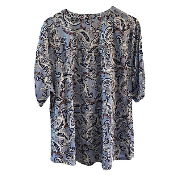 Kim Roger's Women's Curvy Blouse Paisley Whimsical Blues Size 3x - Picture 6 of 8